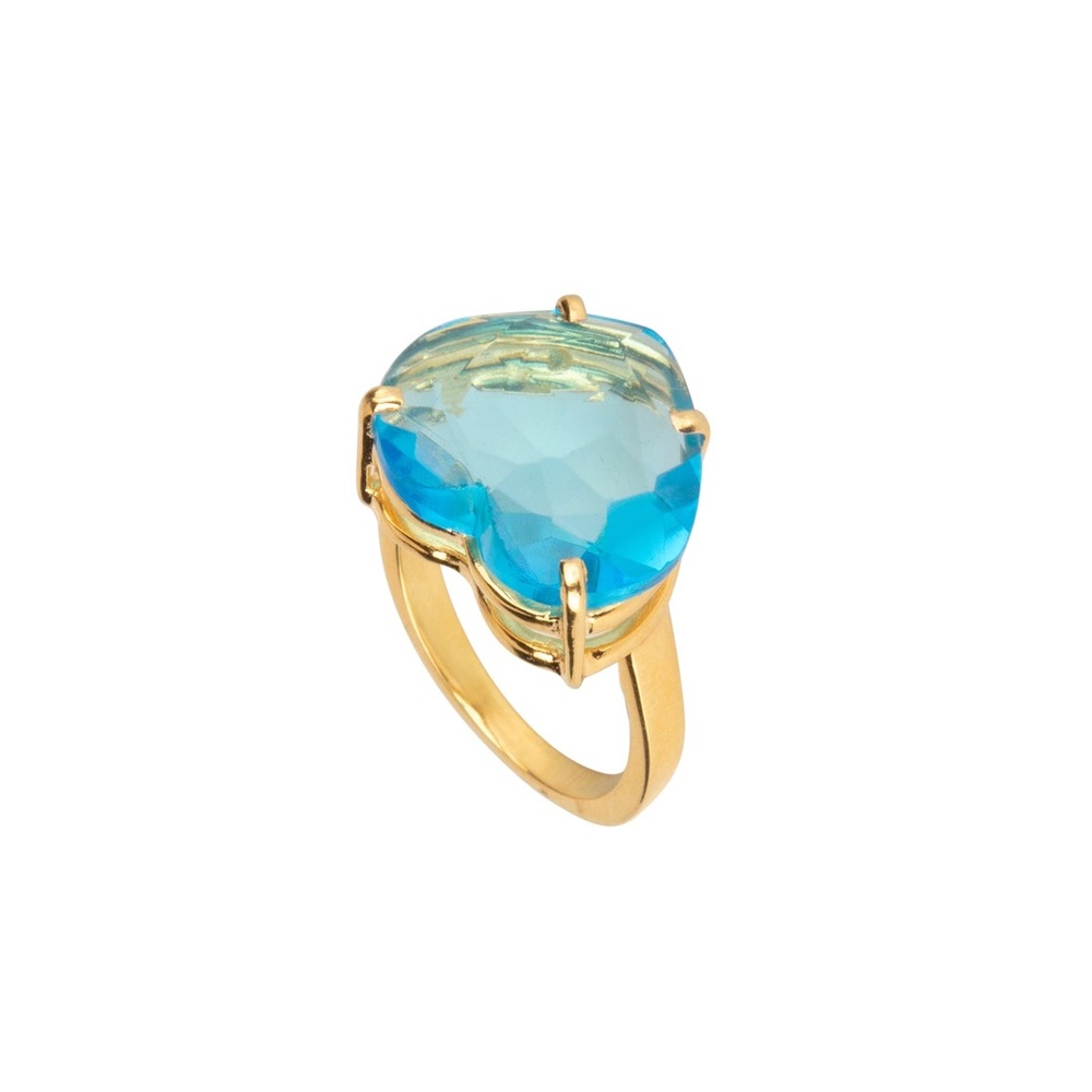 Blue Quartz Heart Ring